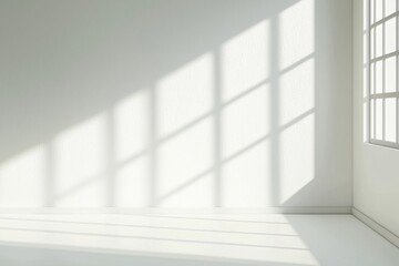 Wall Mural - bright, minimalistic room with soft shadows casted by window. ideal for design, architecture, and li