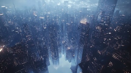 Aufkleber - Explore the enigmatic beauty of a futuristic glass city where innovation meets imagination and urban design transforms life