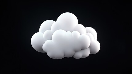 Wall Mural - a soft, fluffy white cloud floats against a dark background, evoking a sense of tranquility and imag