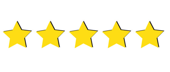 Wall Mural - 5 yellow stars icon. five stars sign