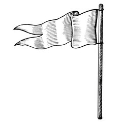 Wall Mural - hand drawn white flag design element