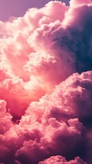 Wall Mural - Pink and purple clouds illuminated by sunset