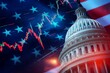 © auc - A stylized image featuring the U.S. Capitol building in front of a flag backdrop, with a stock market trend graph overlay, symbolizing finance and governance.