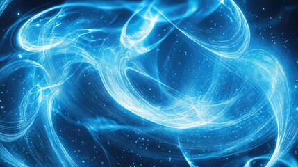 Canvas Print - Light blue glowing lines swirling around, creating a futuristic and dynamic background.