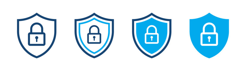 Wall Mural - security shield icon set