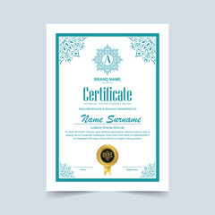 Wall Mural - Classic certificate of achievement award template