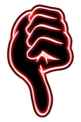 Wall Mural - neon pink hand thump down sticker design element