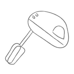 Wall Mural - doodle electric hand mixer sticker design element