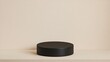 © วาสนา ขันอาษา - Matte Black Round Podium on Neutral Background