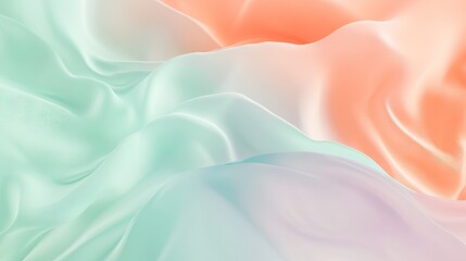 Canvas Print - Soft gradients of mint green, peach, and lavender form a minimalist abstract galaxy, creating a serene and calming background.