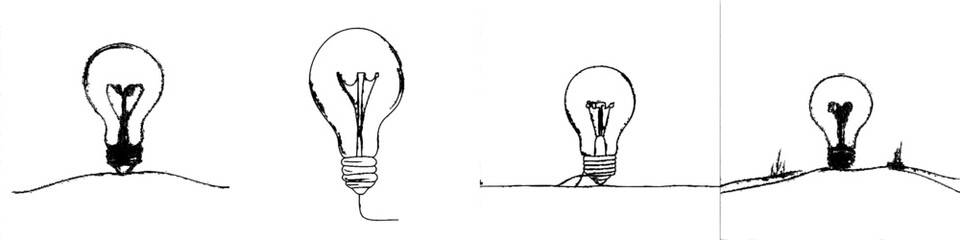 Poster - Continuous line modern illustration of a light bulb with editable strokes.