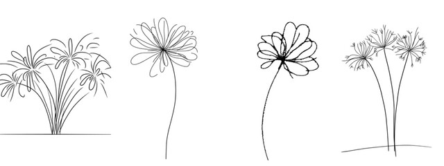 Leinwandbilder - An illustration with a continuous line art style. A festive Bengal light design isolated on a white background is a minimalist design in black.
