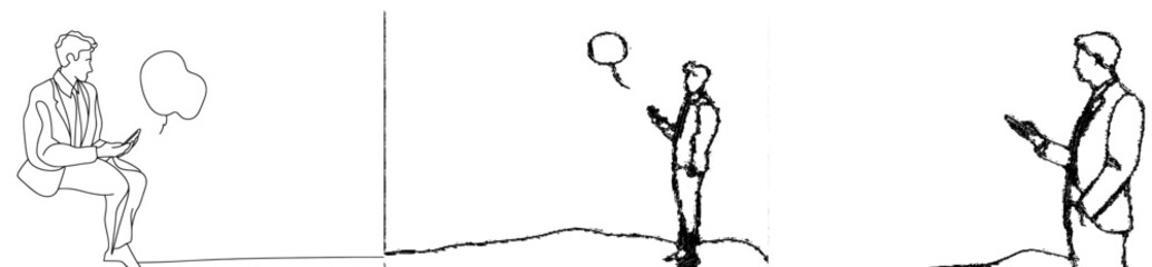 Fototapete - It is a continuous line. A programmer designer works with a virtual screen. Information technology. A continuous drawing line logo isolated with minimal background.
