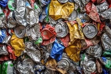 Aluminum Recycle. Environmental Recycling of Garbage to Reduce Waste