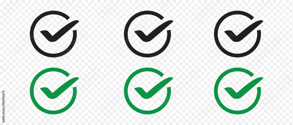 Vector check mark icons. A check mark icon indicates that the task has ...