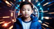 © Arceli - southeast asian kid boy futuristic tech bright background wearing fashion portrait
