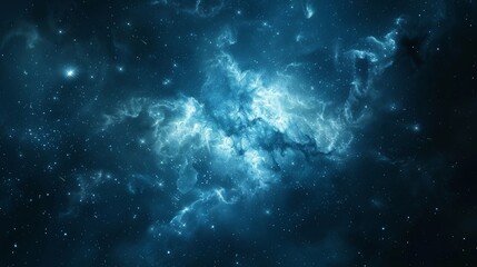 Wall Mural - realistic nebula surrounded by stars and cosmic dust in a deep space background