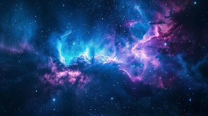 Wall Mural - realistic nebula surrounded by stars and cosmic dust in a deep space background