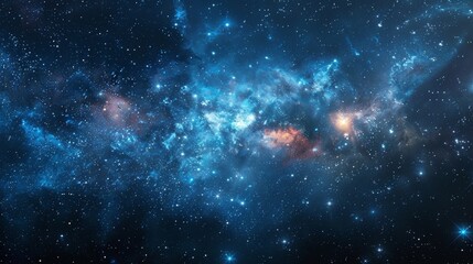 Wall Mural - realistic nebula surrounded by stars and cosmic dust in a deep space background