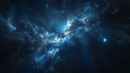 Wall Mural - realistic nebula surrounded by stars and cosmic dust in a deep space background