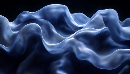 Wall Mural - smooth wave pattern flowing in dark space illustration generated by ai