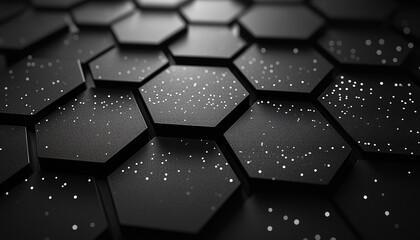 Wall Mural - bright futuristic geometric shapes glowing in dark space generated by ai
