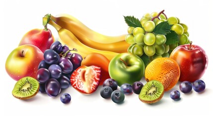 Wall Mural - A Colorful Arrangement of Fresh Fruit