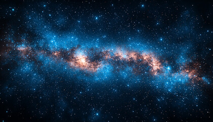 Wall Mural - glowing star field in dark night sky galaxy generated by ai