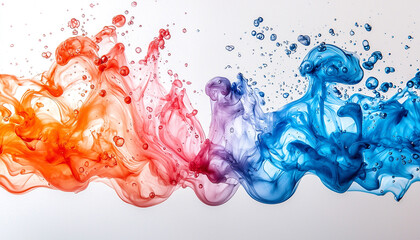 Wall Mural - vibrant colors mixing in flowing liquid shapes smoothly generated by ai
