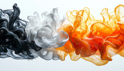 Wall Mural - vibrant colors mixing in smooth flowing liquid shape generated by ai