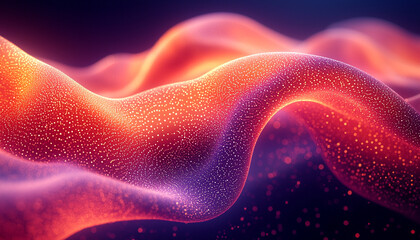 Wall Mural - glowing wave pattern flowing in futuristic fantasy space generated by ai