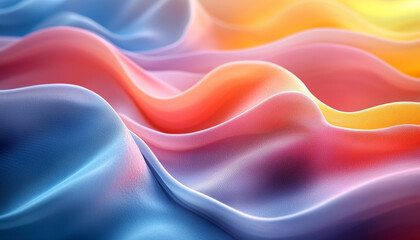 Wall Mural - smooth wave pattern flowing in bright futuristic colors generated by ai