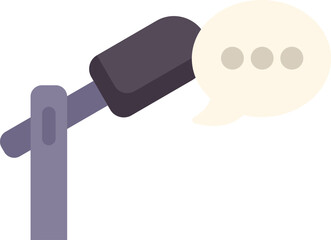 Wall Mural - Microphone is broadcasting a speech bubble, representing the concept of communication and public speaking