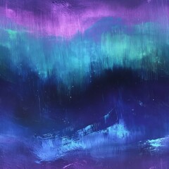 Canvas Print - northern lights and rainbow acid type with purples texture