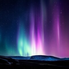 Wall Mural - northern lights and rainbow acid type with purples texture 