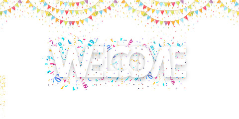 welcome banner, poster, template and web post. welcome back banner for events. welcome background for all events like travel, school vocations,   welcome back to team and school, welcome back