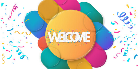 welcome banner, poster, template and web post. welcome back banner for events. welcome background for all events like travel, school vocations,   welcome back to team and school, welcome back