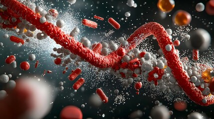 Leinwandbilder - Detailed 3D cross section showcasing the intricate structure and interactions within a DNA molecule the genetic blueprint of life