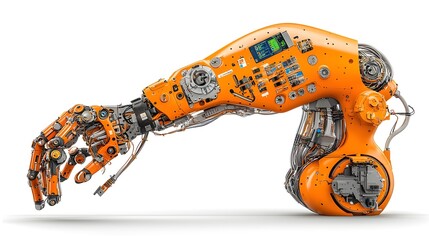 Fototapete - Detailed 3D cross sectional view of an advanced industrial robot showcasing its intricate mechanical structure articulated joints