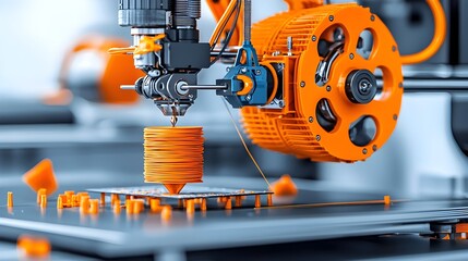Leinwandbilder - Detailed Cross Section View of a 3D Printer Mechanism Revealing the Internal Components and Process of Additive Manufacturing  Showcasing the Filament Feed Heating Nozzle