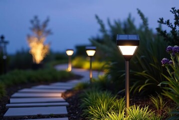 Smart Pathway Lights Solar powered and app controlled lights for