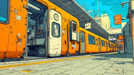 Poster - Detailed of a Layered Cut Through View of a Contemporary Train Station Showcasing the Complex Infrastructure and Design Including Platforms Ticket Booths