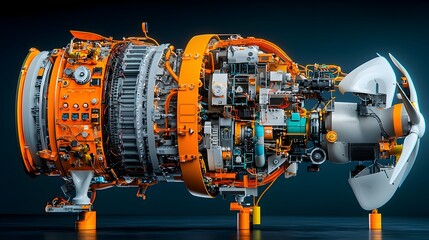 Aufkleber - Layered cross section of a wind turbine revealing the intricate details of its renewable energy components such as the blades generator and control mechanisms that power this sustainable