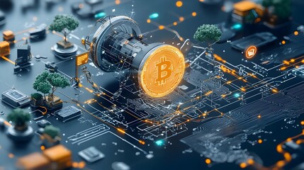 Leinwandbilder - Visualizing the Interconnected Blockchain Network s Cryptographic Infrastructure A Cross Section of Nodes Hashes and Data Flows Powering the Future of Decentralized Technology