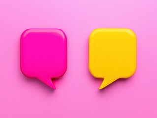 Aufkleber - Colorful speech bubbles, pink background