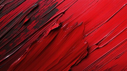 Wall Mural - a dynamic red paint stroke featuring deep texture and vivid hue ideal for creative backgrounds and d