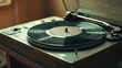 © AIArtistry - A vintage turntable featuring a spinning vinyl record showcasing visible dust and scratches