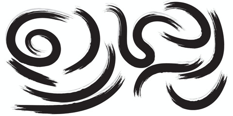 Wall Mural - hand drawn wavy maze seamless pattern. brush curly black lines for background.