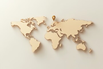 Aufkleber - The world map features highlighted pins marking key travel destinations for adventurous explorers planning their journeys. Generative AI