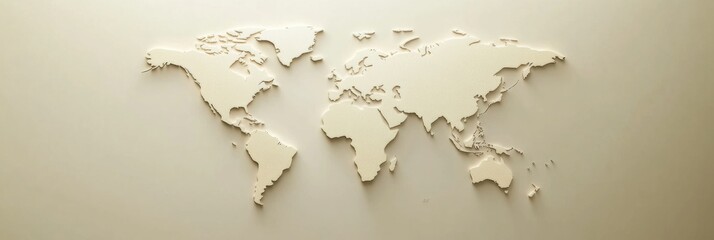Aufkleber - A world map outline features pins highlighting key travel destinations around the globe for explorers and wanderers. Generative AI